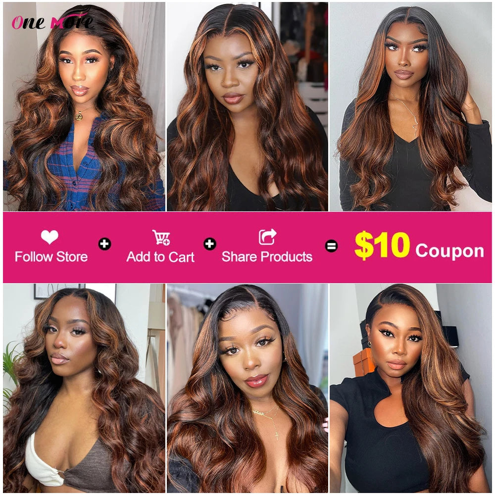 1B 4 30 Ombre Brown Highlight Body Wave Bundles - Human Hair
