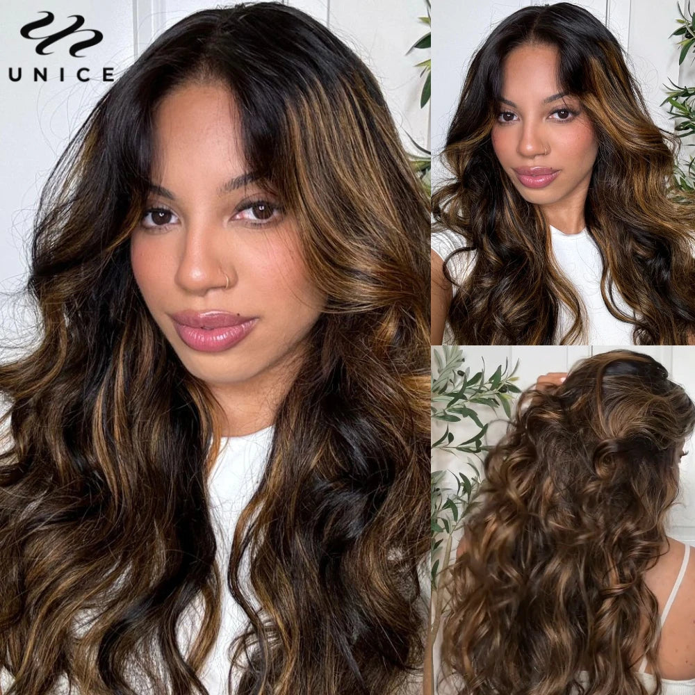 Balayage Body Wave - Bye Bye Knots Pre Cut Pre Bleached Lace Glueless Human Hair Wig