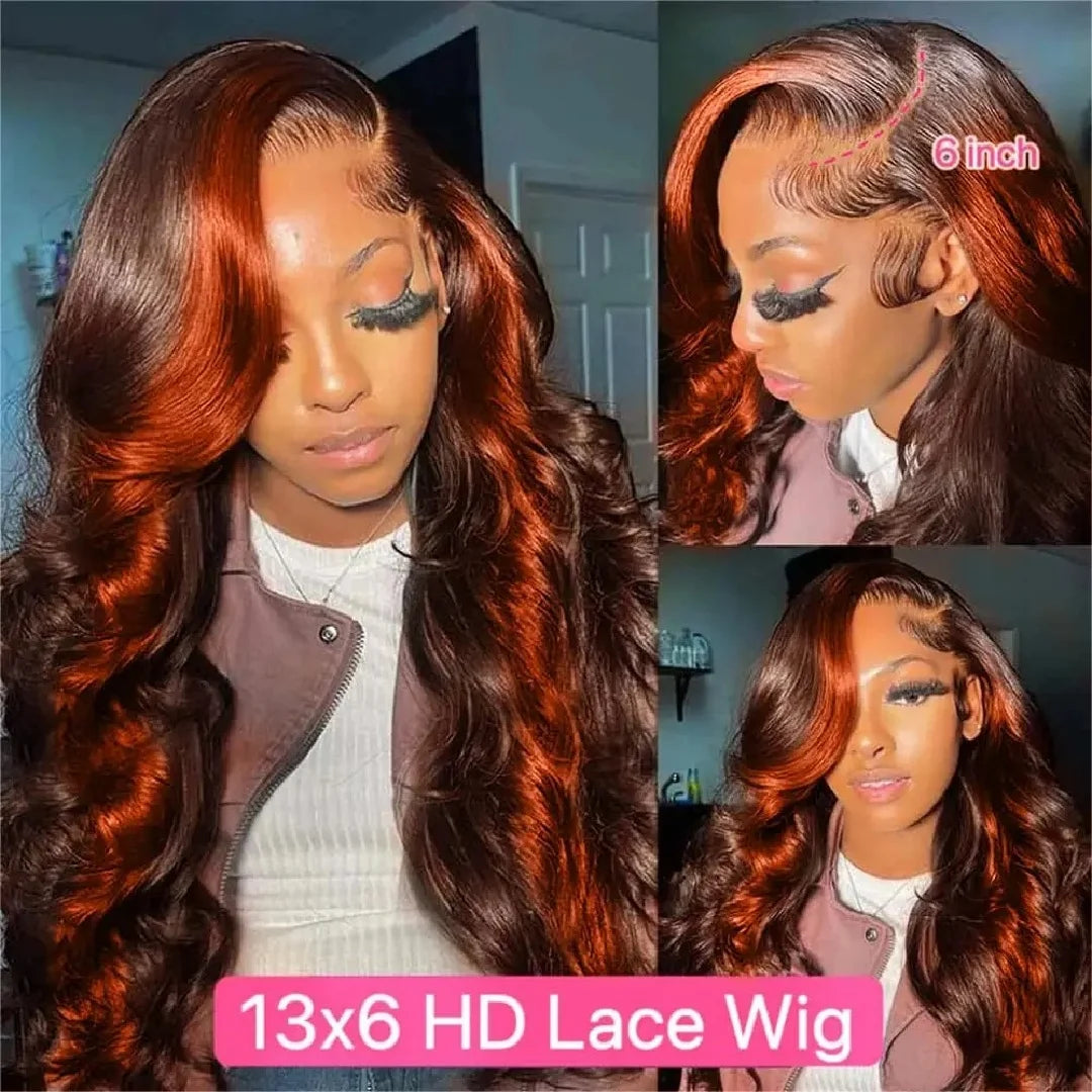Body Wave Ombre Highlight HD Lace Front Human Hair Wigs