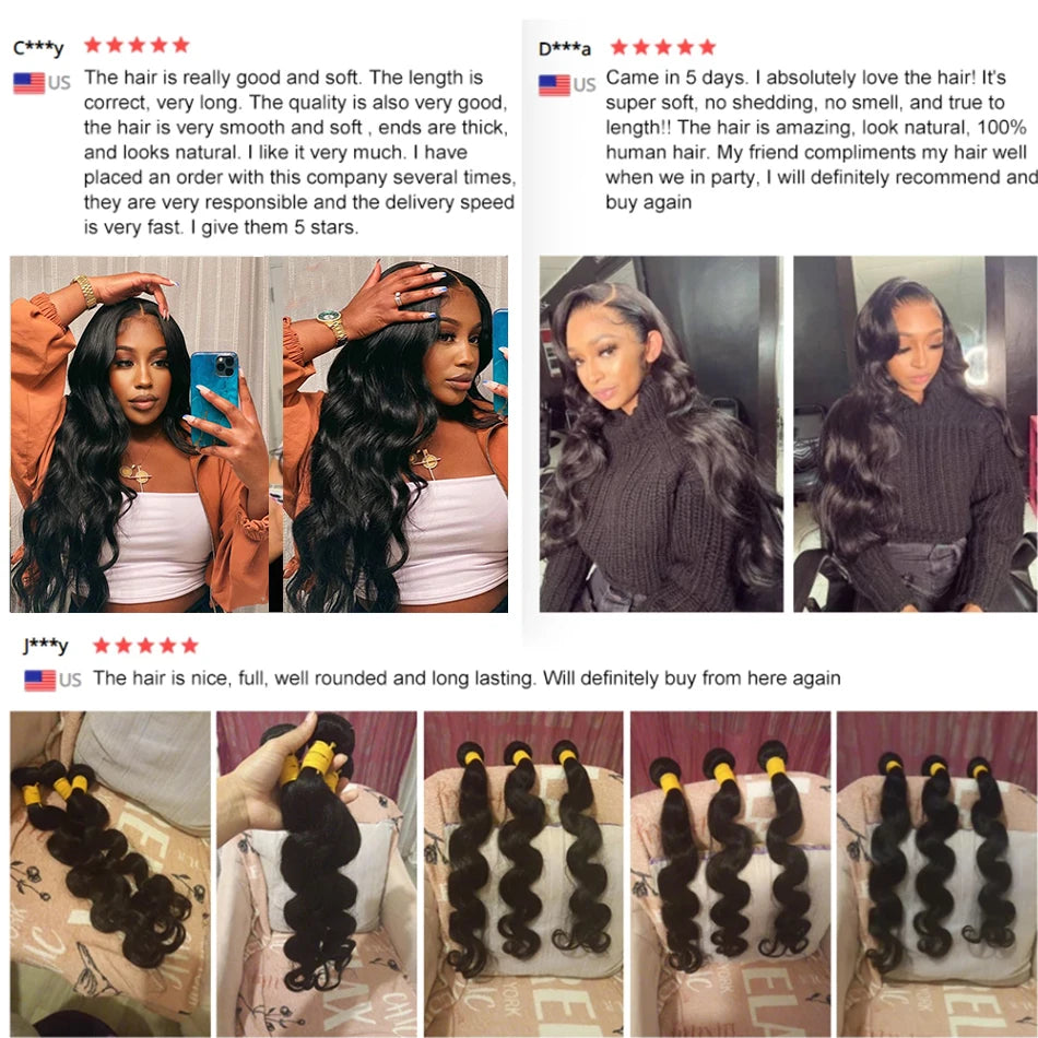 Raw Indian Body Wave Human Hair Bundles 100% Unprocessed Hair