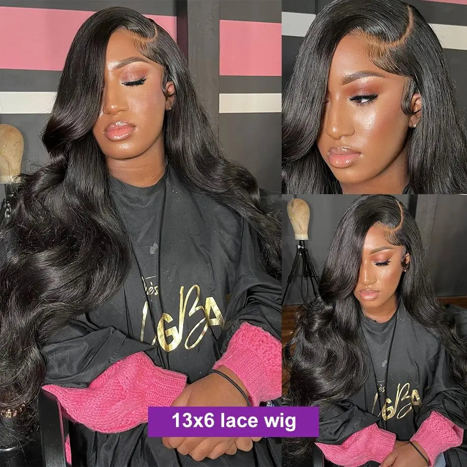 Brazilian Body Wave - Glueless Pre Plucked Lace Front Human Hair Wig