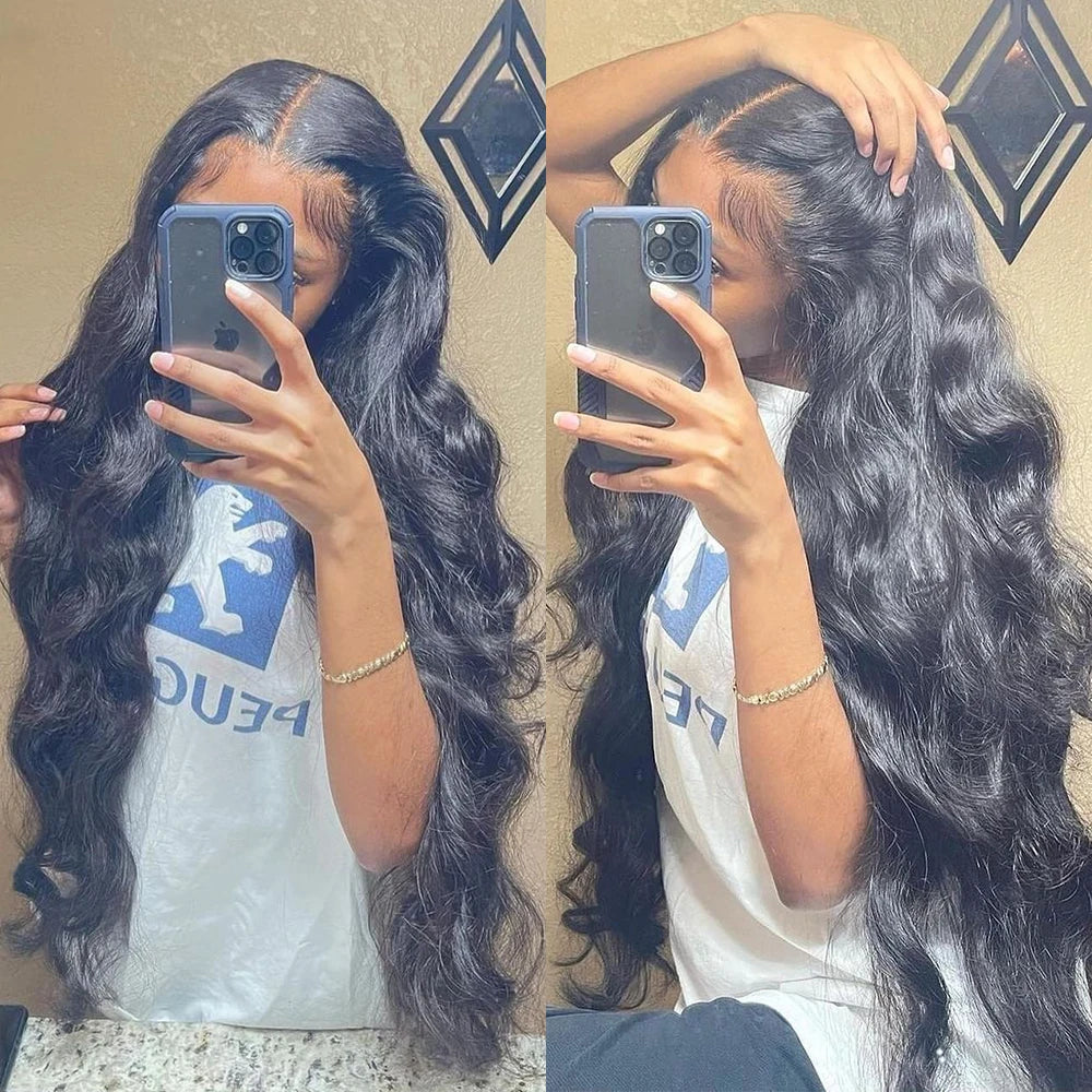 Brazilian Body Wave - Glueless Pre Plucked Lace Front Human Hair Wig