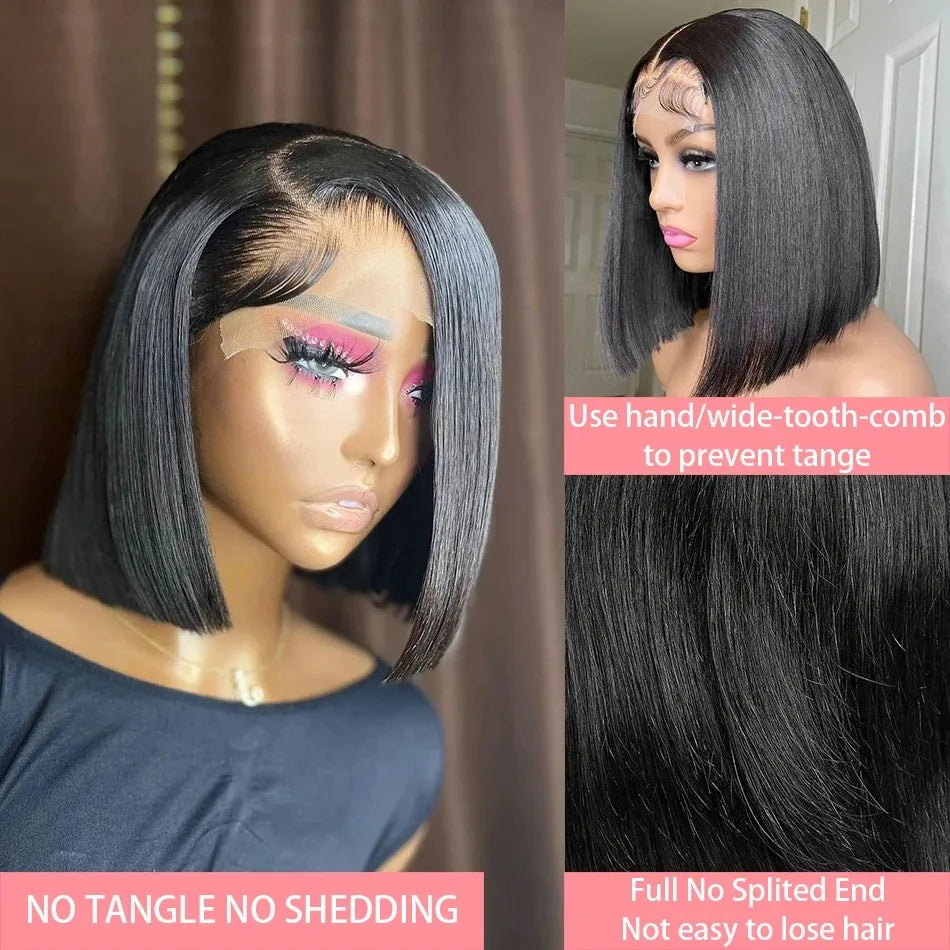 Bone Straight - Glueless Preplucked HD Frontal Lace Human Hair Wig