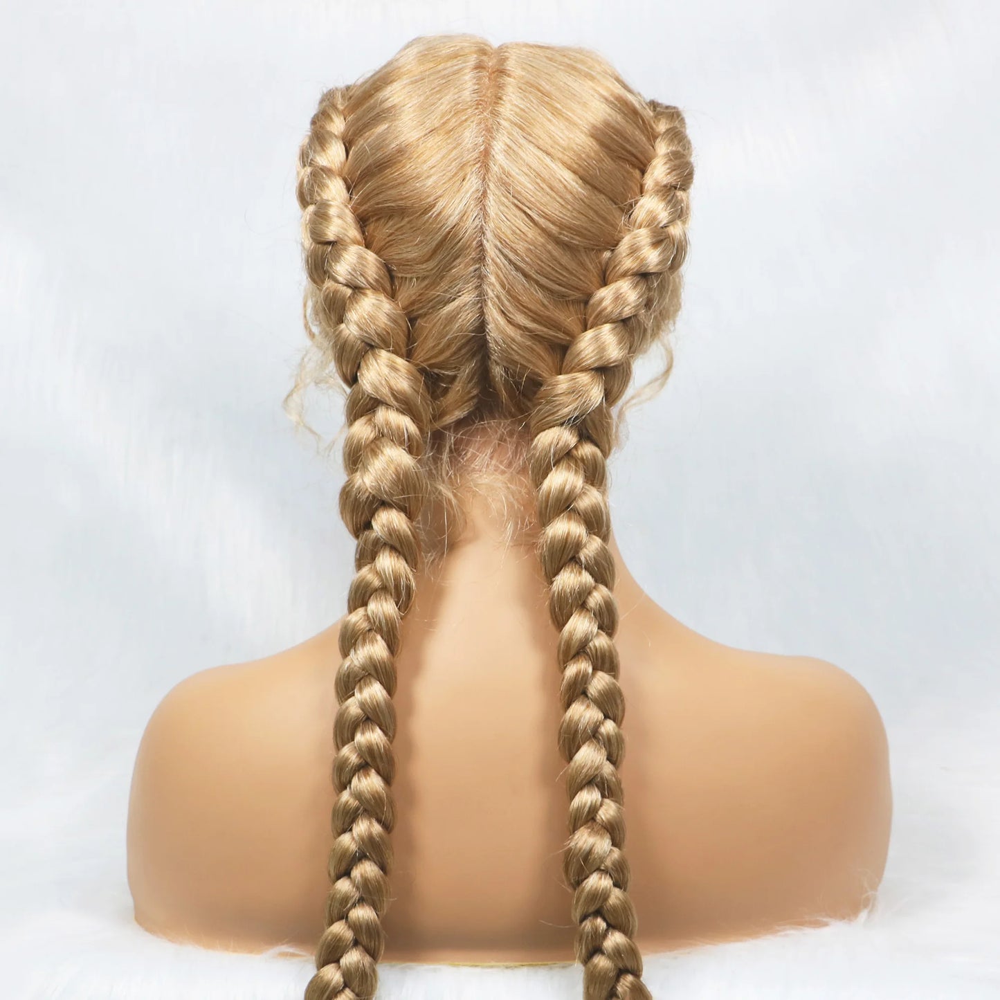 36 Inches Long Lace Front Synthetic Braided Wigs With Baby Hair - Various Colors Available
