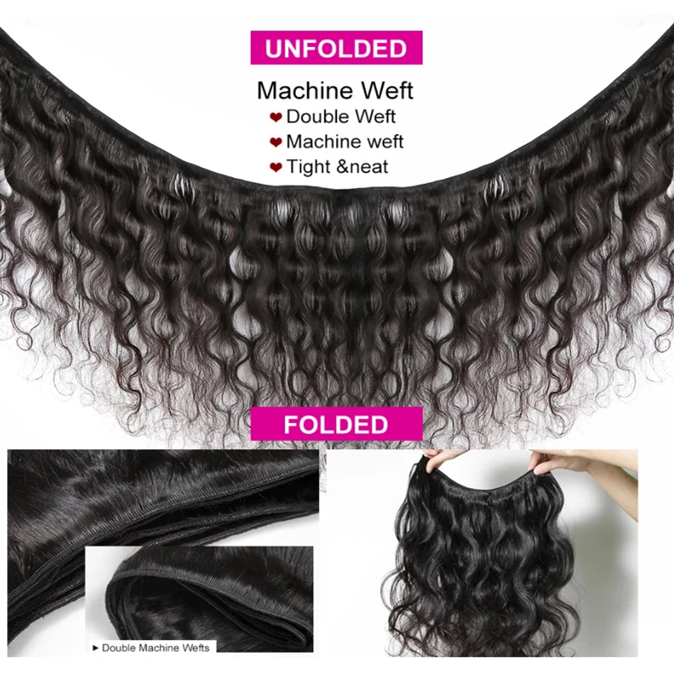 Raw Indian Body Wave Human Hair Bundles 100% Unprocessed Hair