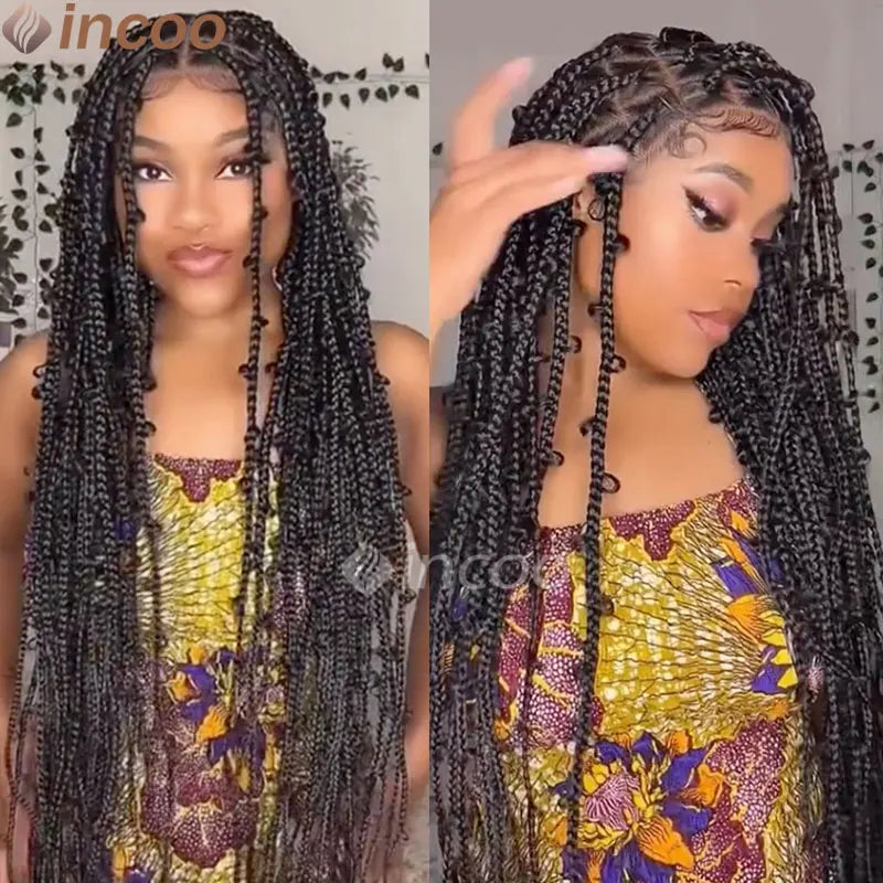 36 Inch Synthetic Braided Butterfly Lace Front Synthetic Wigs - Various Colors Available