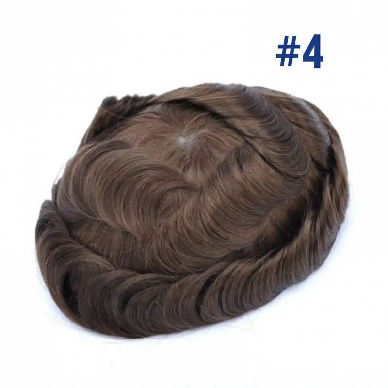 Straight Human HairProsthesis Toupee Men 6" Hair Replacement Systems -  Various Options Available