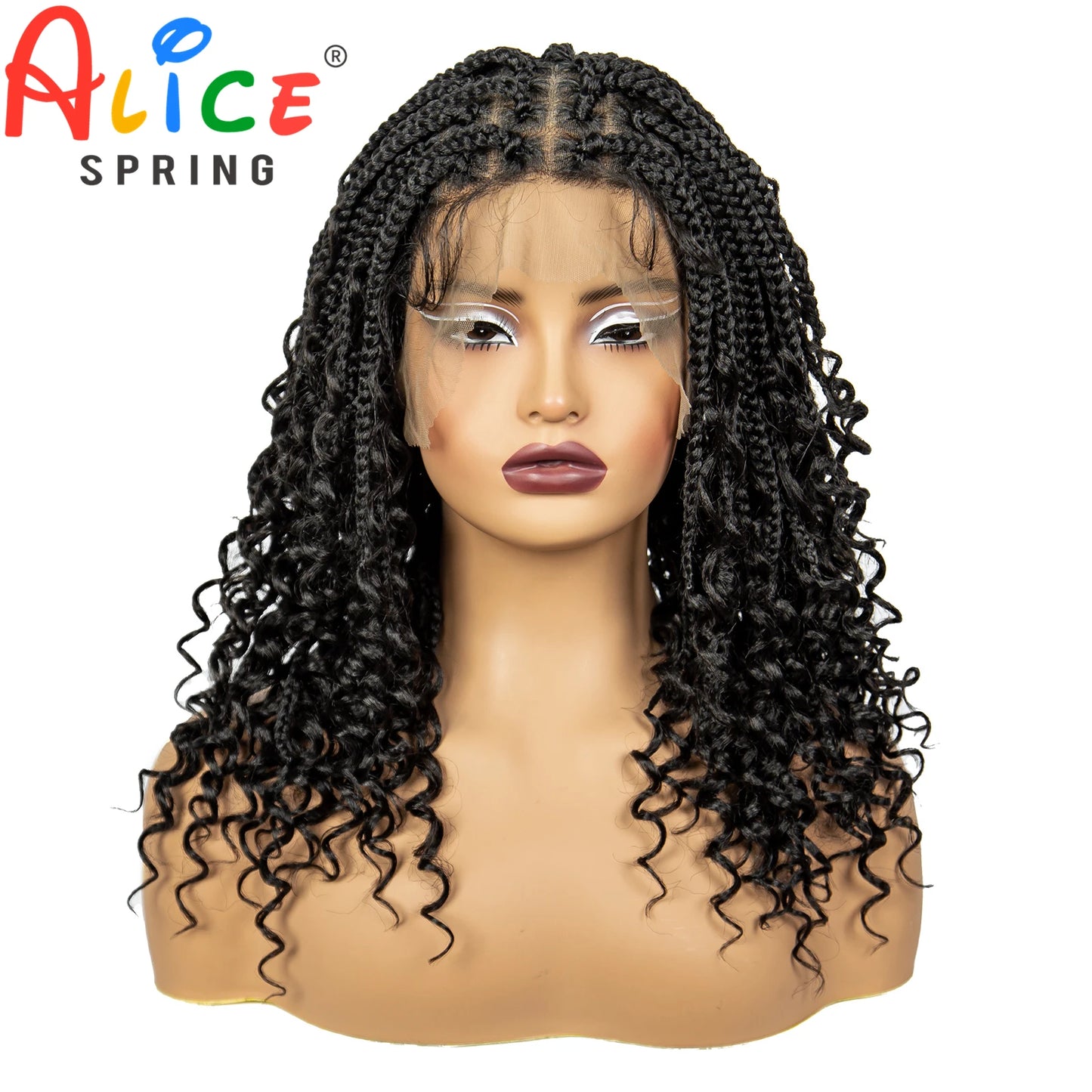 Short Knotless Boho Box Braided Full Lace Wigs - Various Colors Available