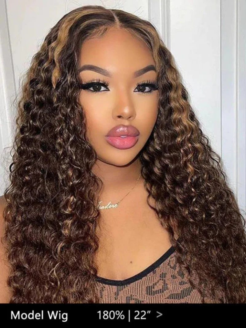 Deep Wave Ombre Highlight - Glueless Lace Frontal Human Hair Ready To Wear Wig