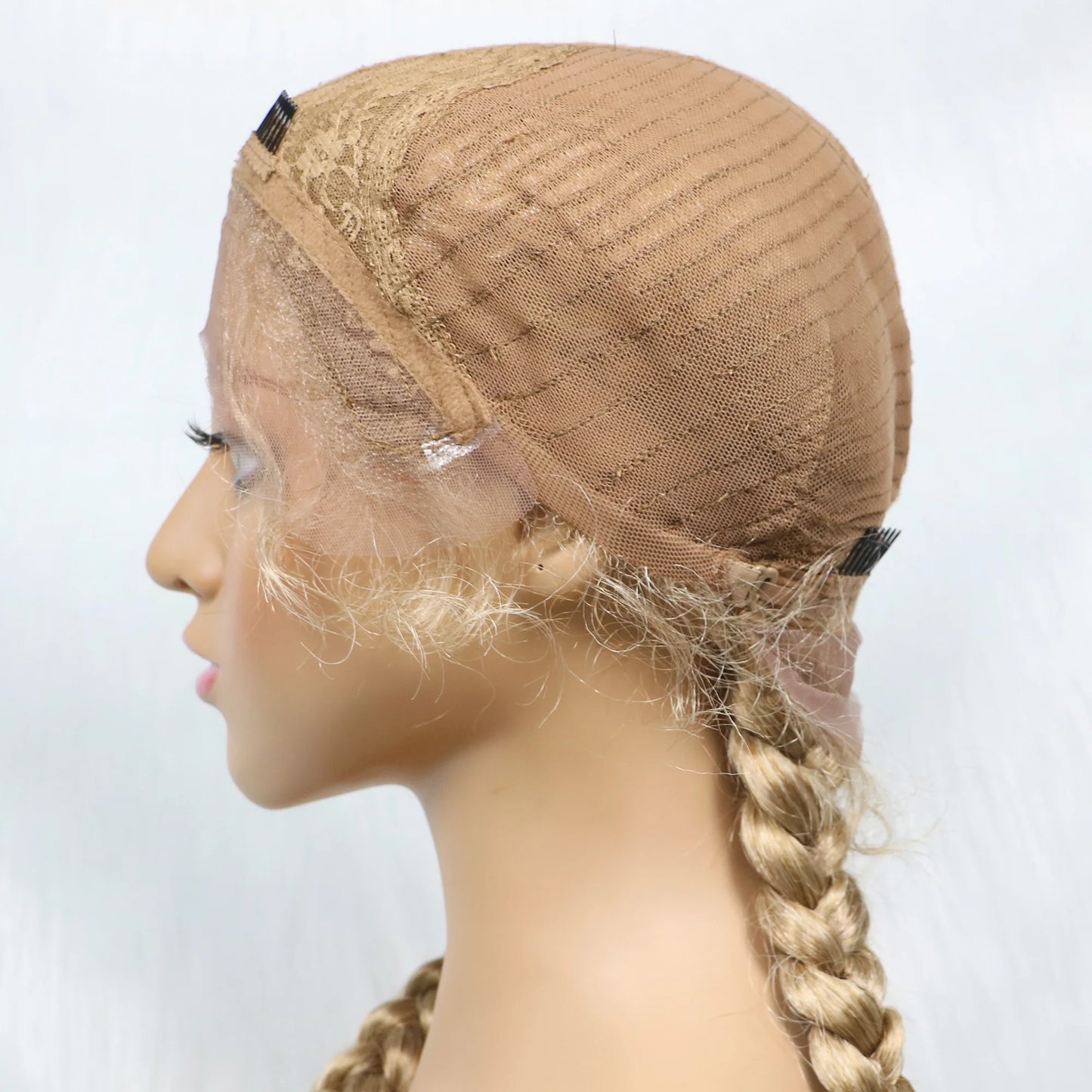 36 Inches Long Lace Front Synthetic Braided Wigs With Baby Hair - Various Colors Available