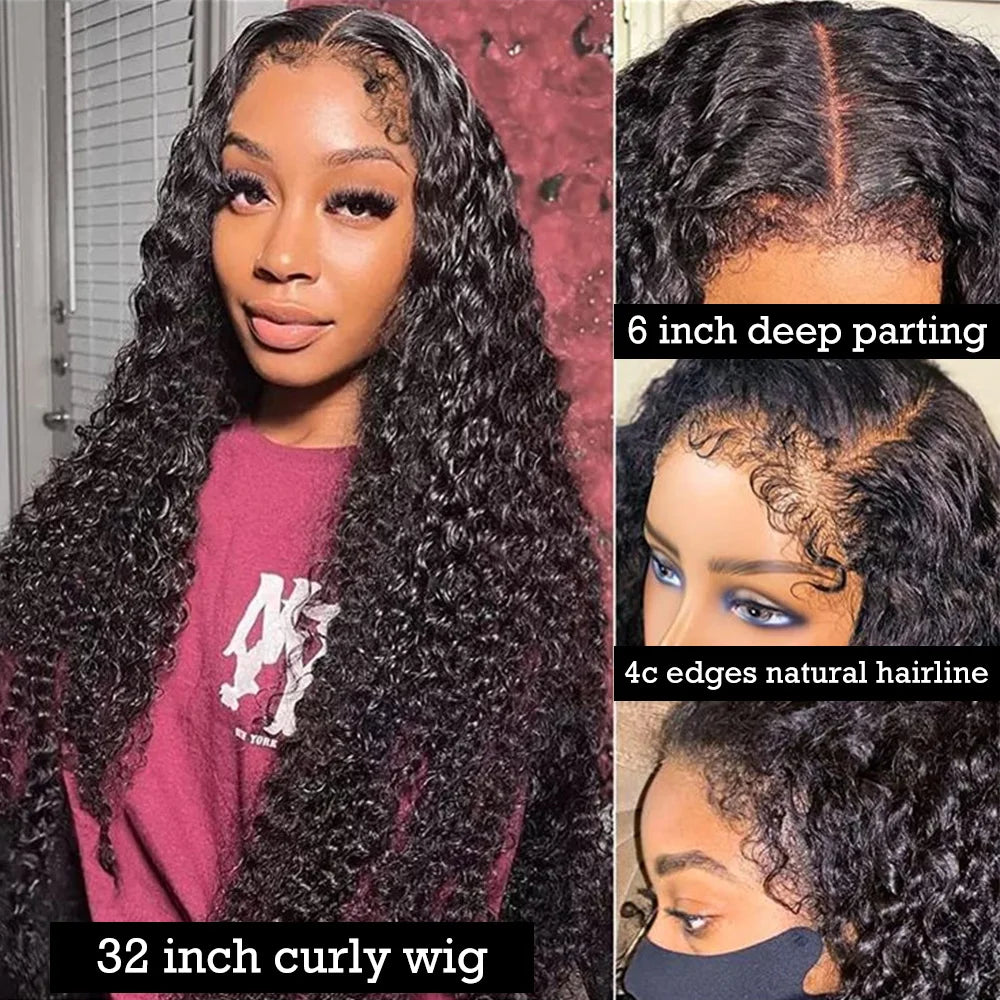 Deep Curly Wave - HD Frontal Wig With 4C Edges