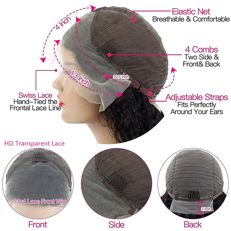 Body Wave Short Bob - Pre Plucked Lace Front Human Hair Wig With Baby Hair