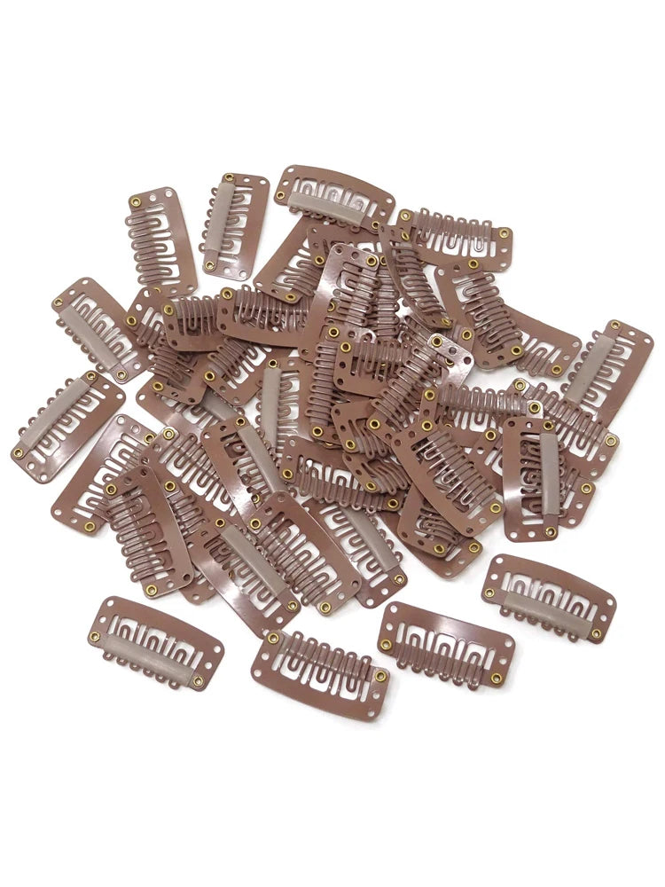 50  Clips for Clip-In Real Hair Wefts Hair Extensions Wig Hair Clip Hair Clips