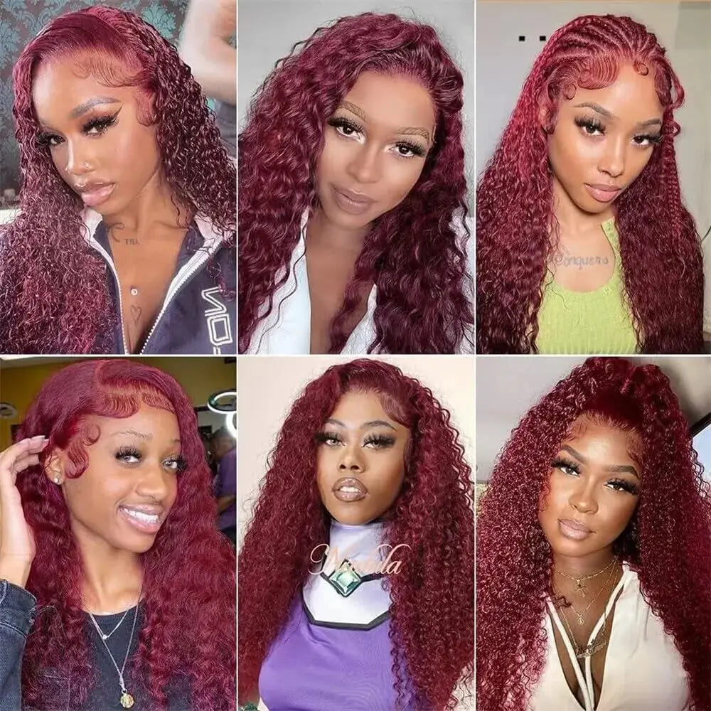 Deep Wave Burgundy 99J Unprocessed Brazilian Virgin Human Hair Bundles