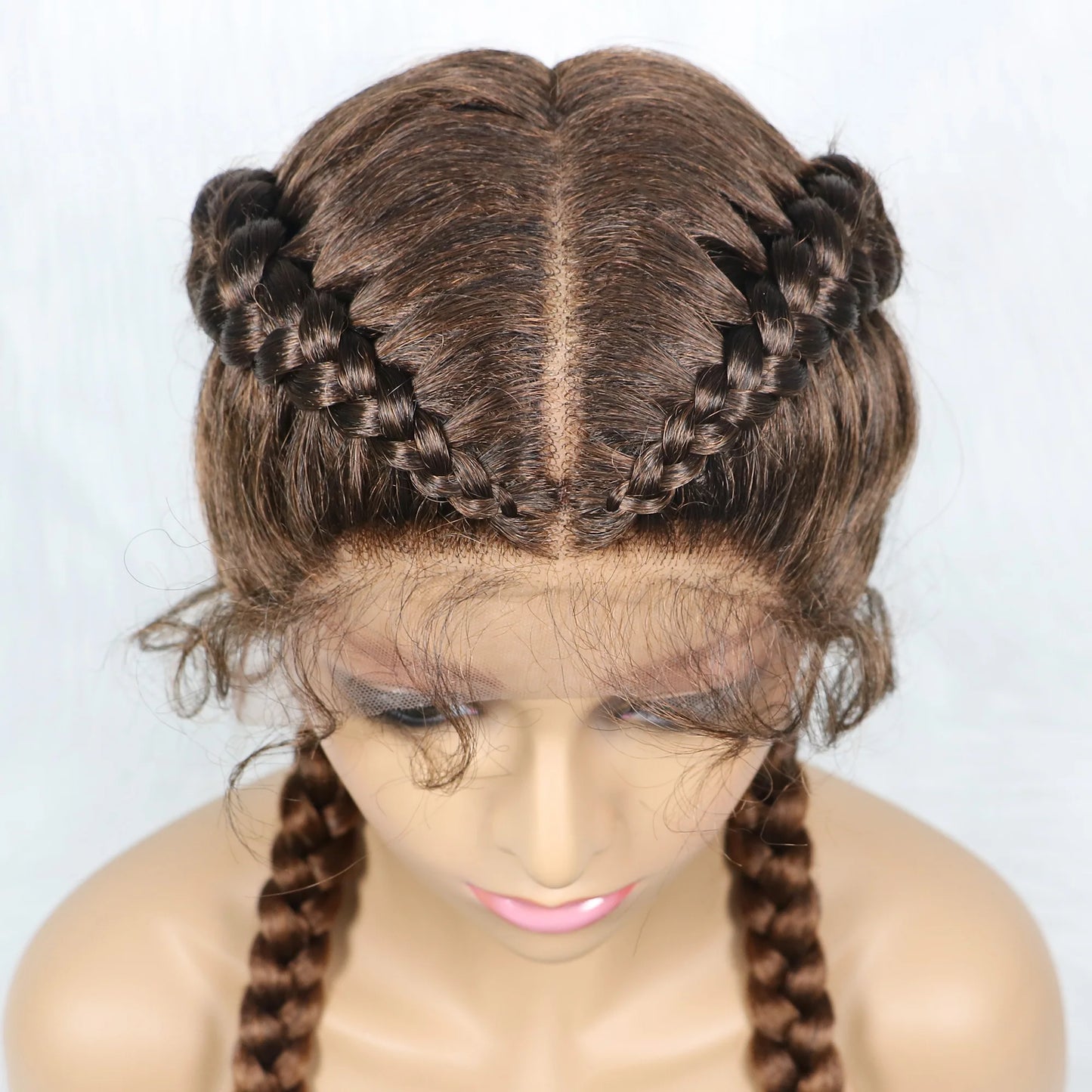 36 Inches Long Lace Front Synthetic Braided Wigs With Baby Hair - Various Colors Available