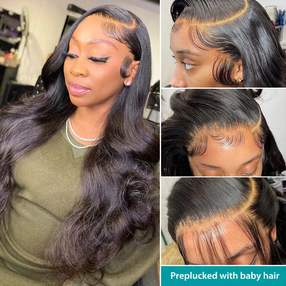 Brazilian Body Wave - Glueless Pre Plucked Lace Front Human Hair Wig