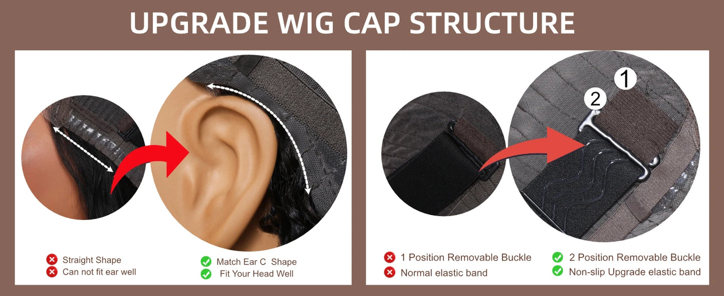 Body Wave Bye Bye Knots - Pre Bleached Knots Pre Cut Glueless Human Hair Ready To Wear Wig