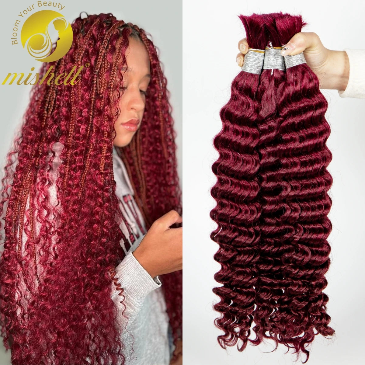 Deep Wave Highlight Ombre Human Hair For Braiding