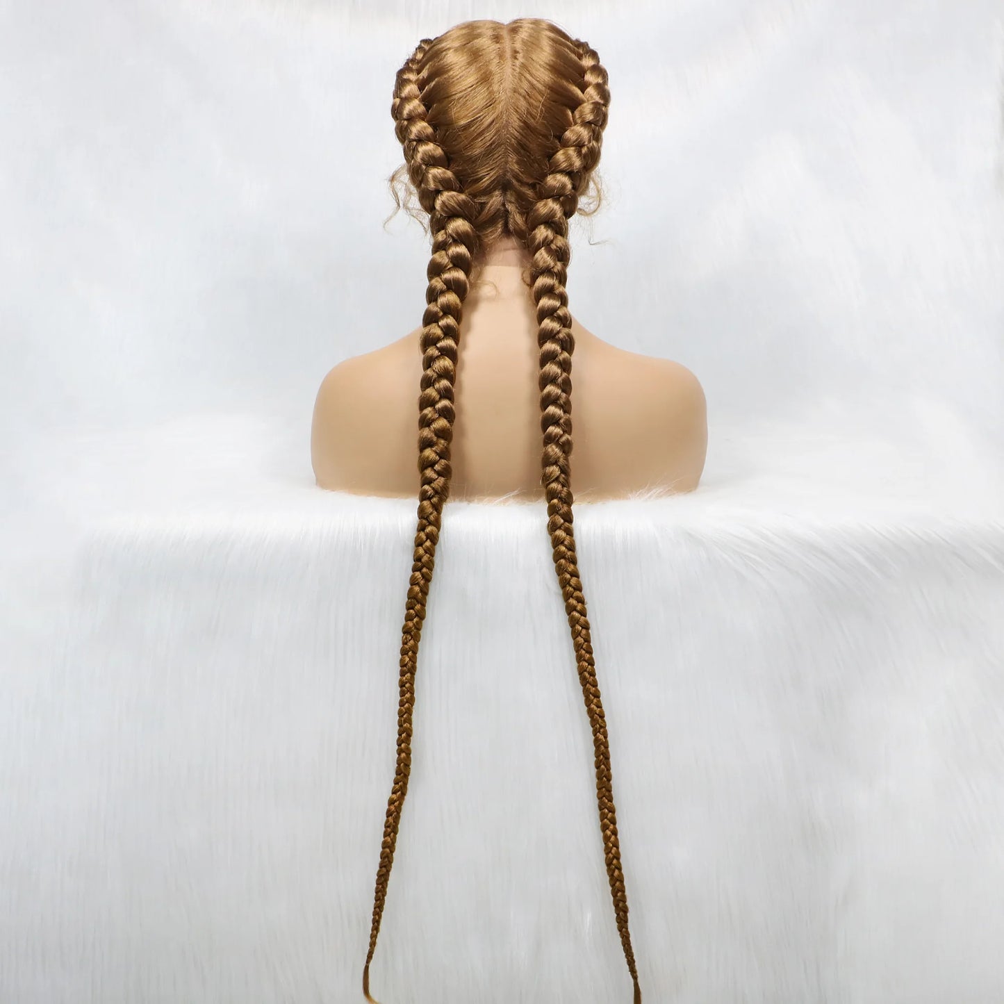 36 Inches Long Lace Front Synthetic Braided Wigs With Baby Hair - Various Colors Available