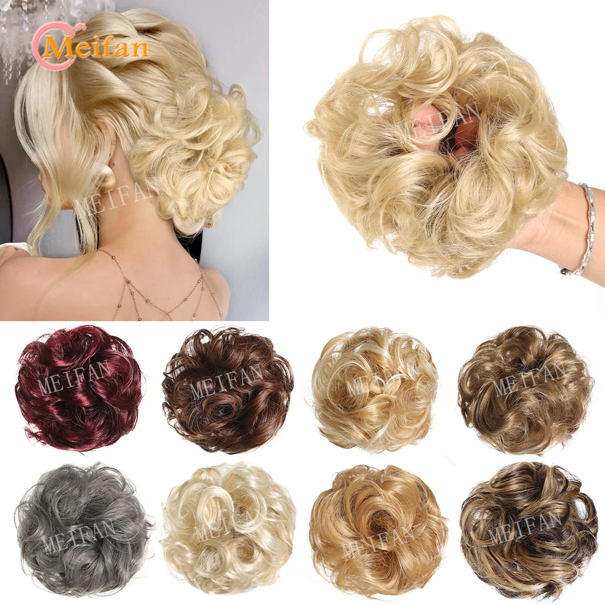 Synthetic Hair Bun with Elastic Band or Clip On - Various Options Available