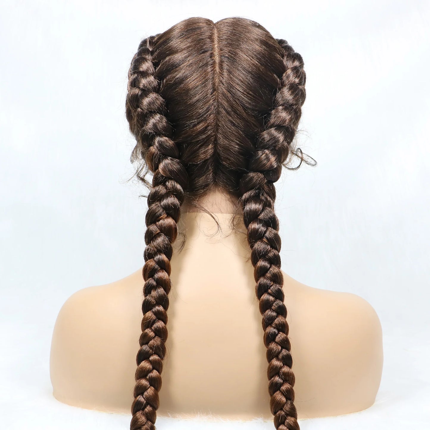 36 Inches Long Lace Front Synthetic Braided Wigs With Baby Hair - Various Colors Available