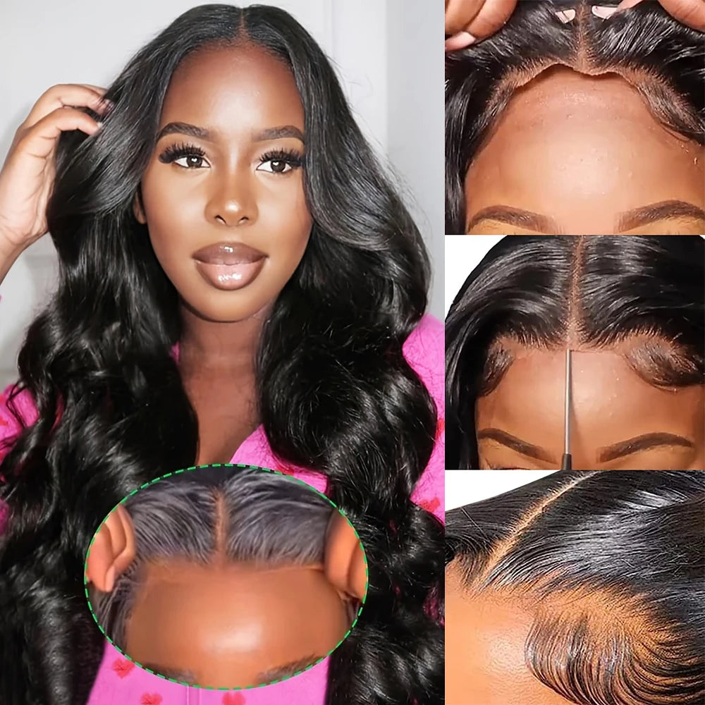 Brazilian Body Wave - Glueless Pre Plucked Lace Front Human Hair Wig