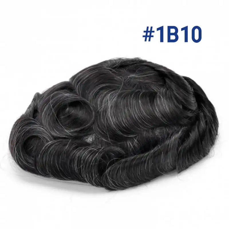 Straight Human HairProsthesis Toupee Men 6" Hair Replacement Systems -  Various Options Available