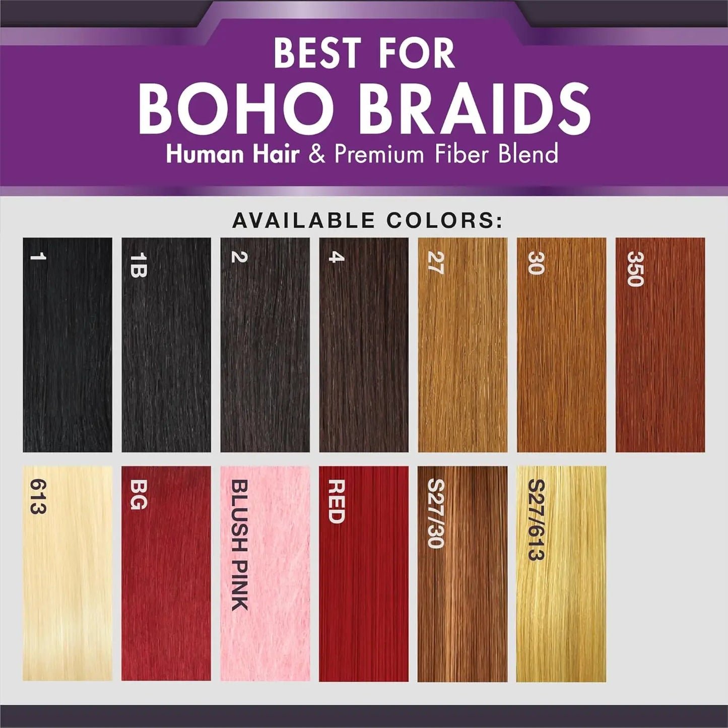 Sensational Premium Human and Fiber Blend Boho Braiding Hair - Various Colors Available