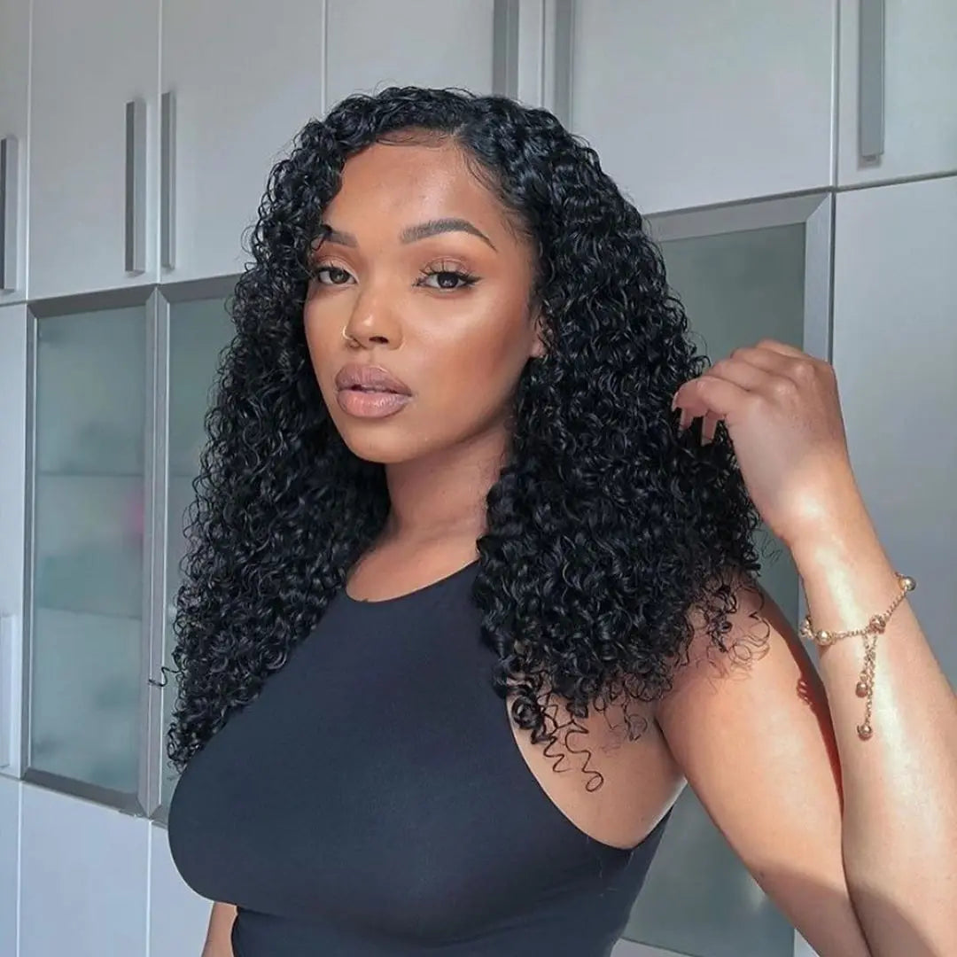 Deep Curly Brazilian Unprocessed Human Hair Weave Bundles