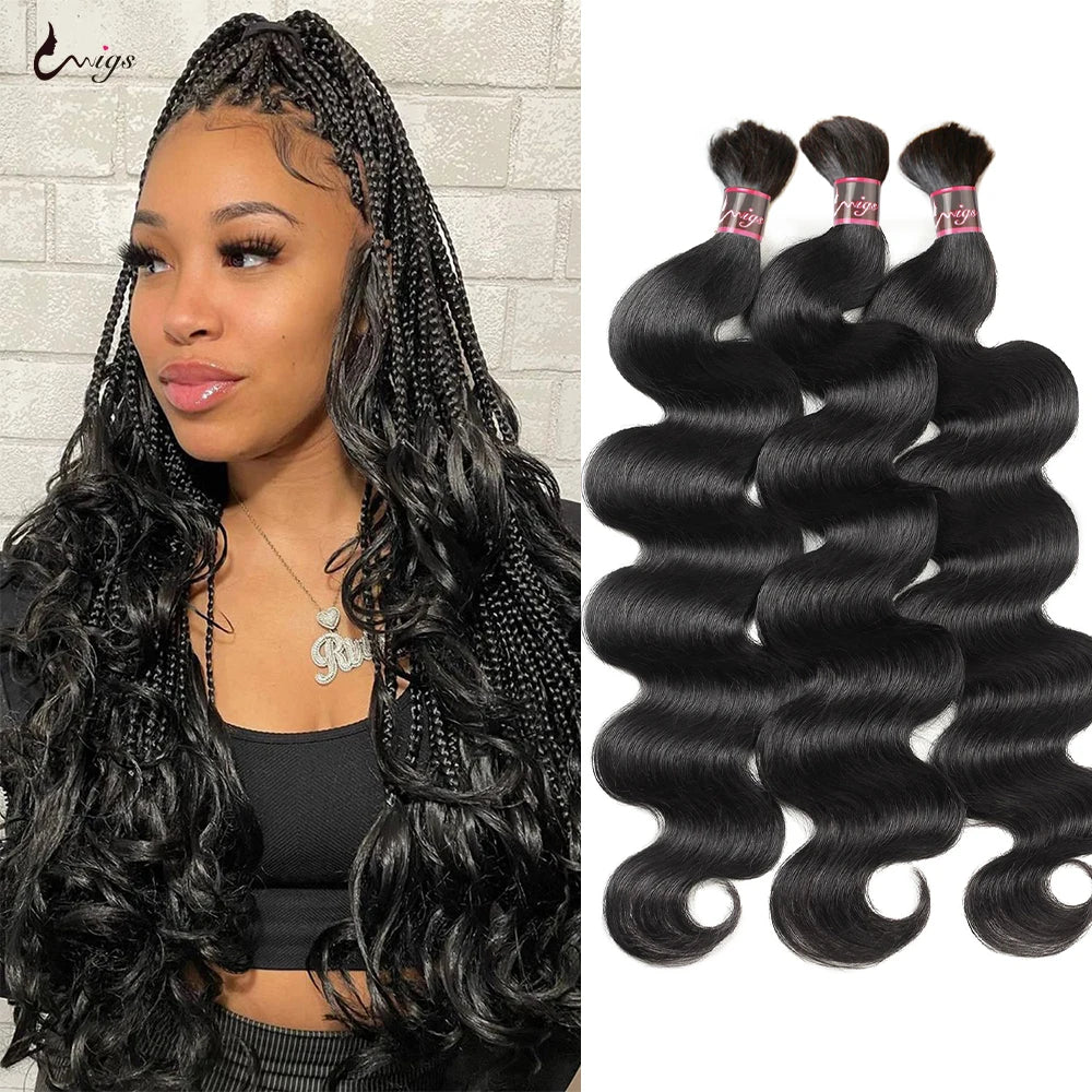 Natural Color Body Wave Human Hair Braiding