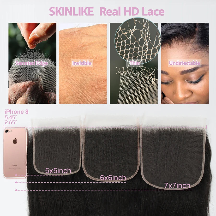 HD Lace Pre Plucked Frontal Human Hair Straight Virgin Hair