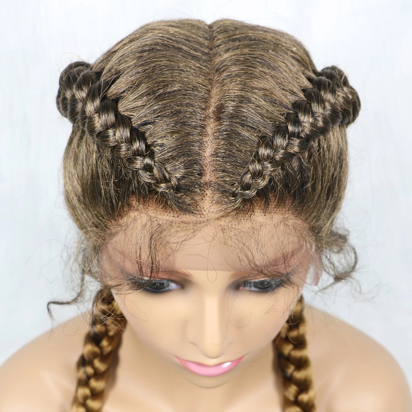 36 Inches Long Lace Front Synthetic Braided Wigs With Baby Hair - Various Colors Available