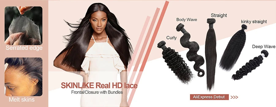 HD Lace Pre Plucked Frontal Human Hair Straight Virgin Hair
