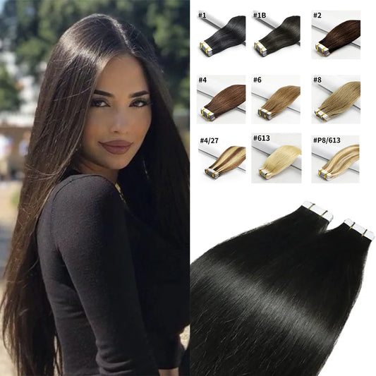 Straight Brazilian Human Hair Tape In - Various Options Available