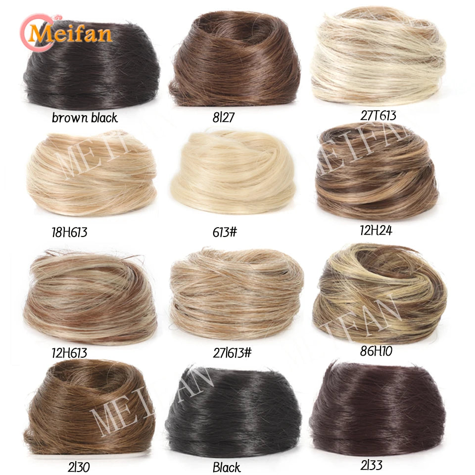 Synthetic Hair Bun with Elastic Band or Clip On - Various Options Available