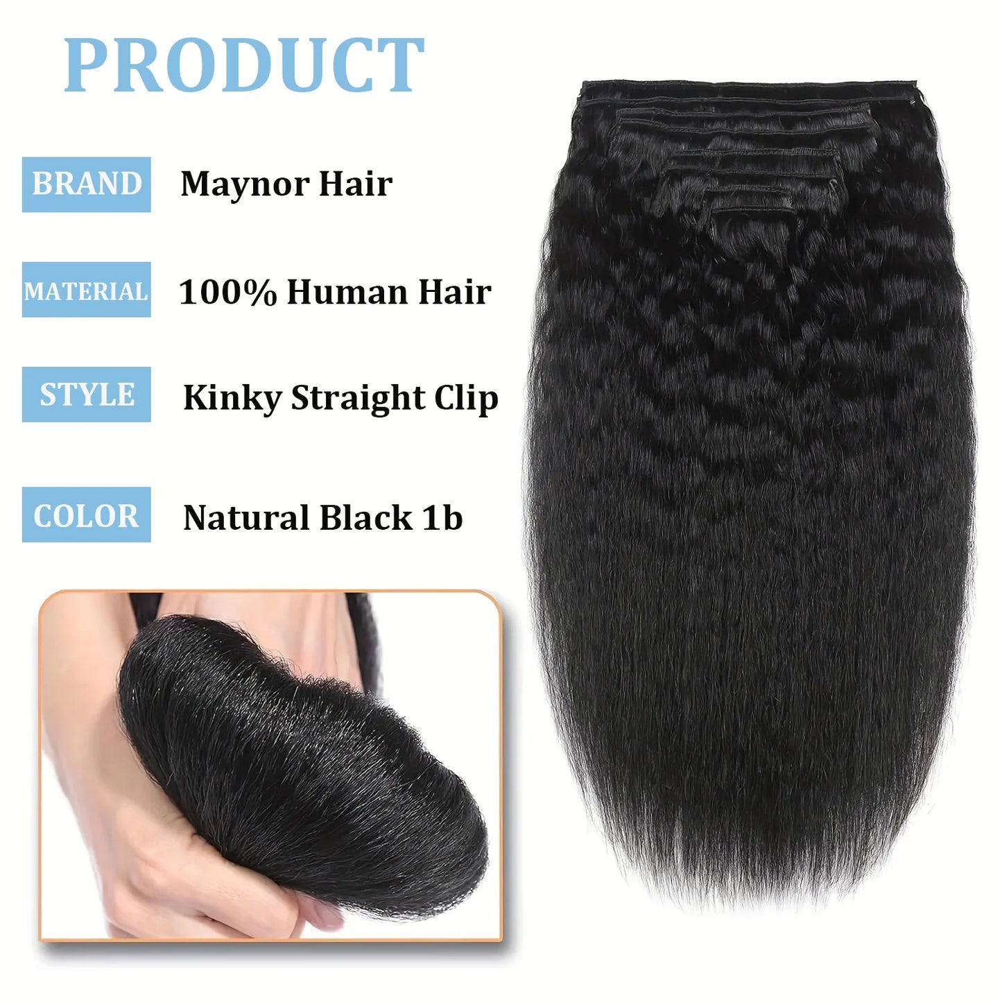 Yaki Remy Straight 100% Human Hair Clip Ins