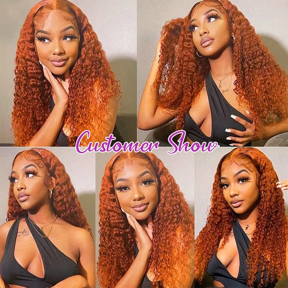Orange Ginger Deep Wave - HD Lace Frontal Human Hair Wig