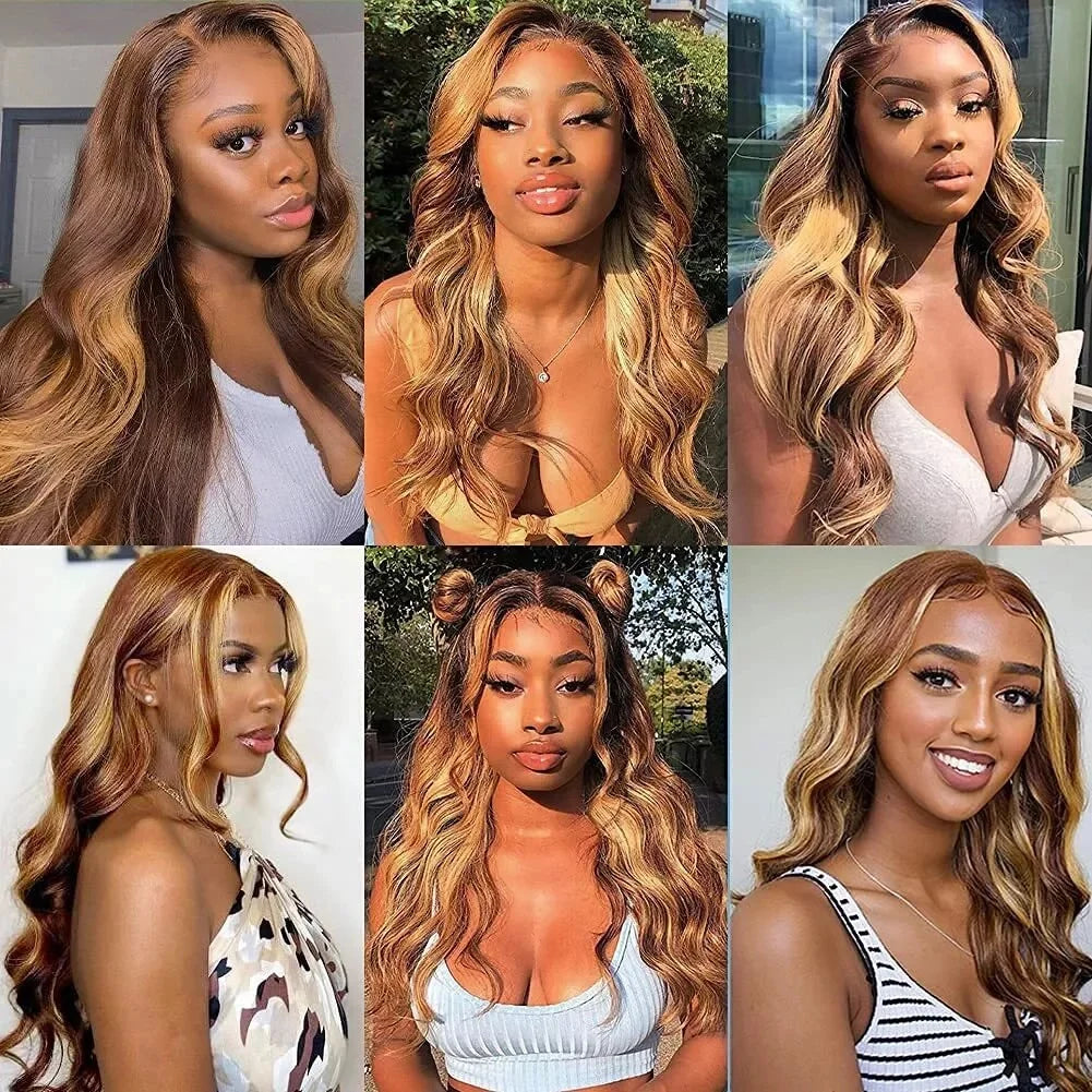 Ombre/Highlight Loose Body Wave - Glueless Human Hair Wig