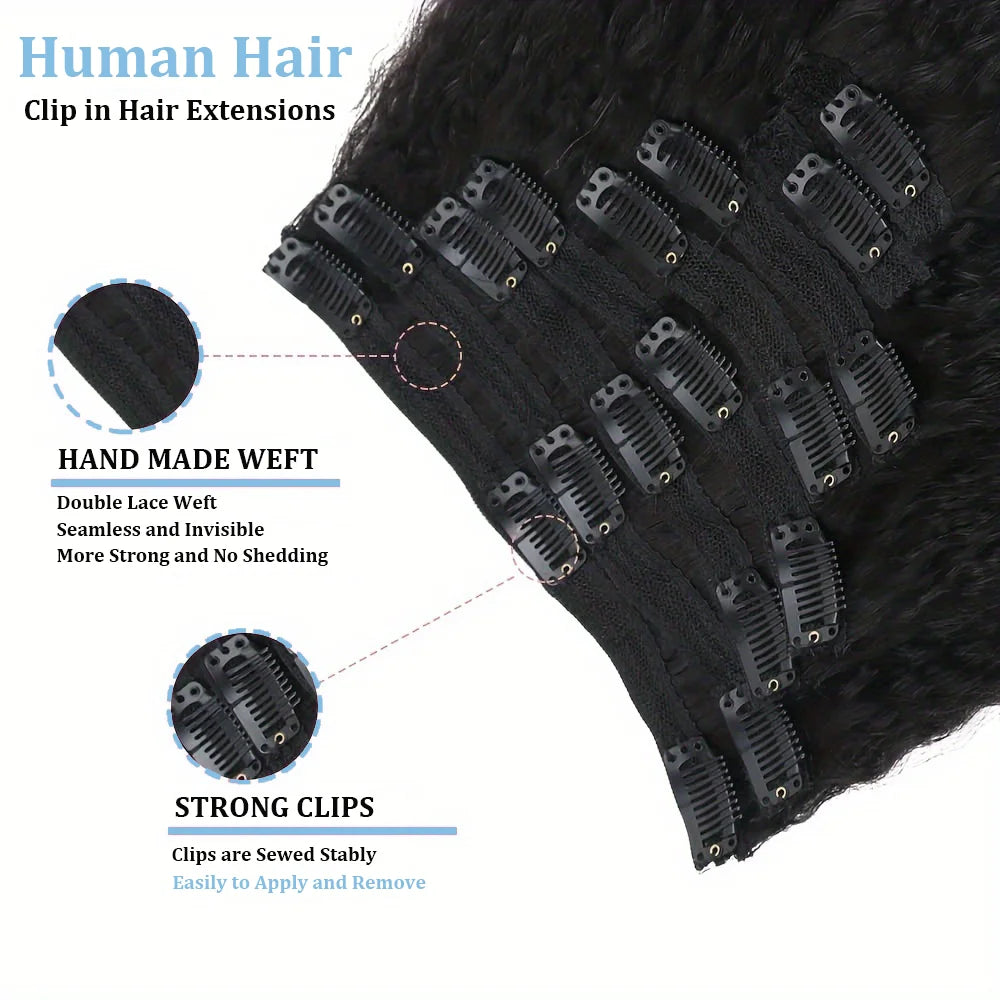 Yaki Remy Straight 100% Human Hair Clip Ins