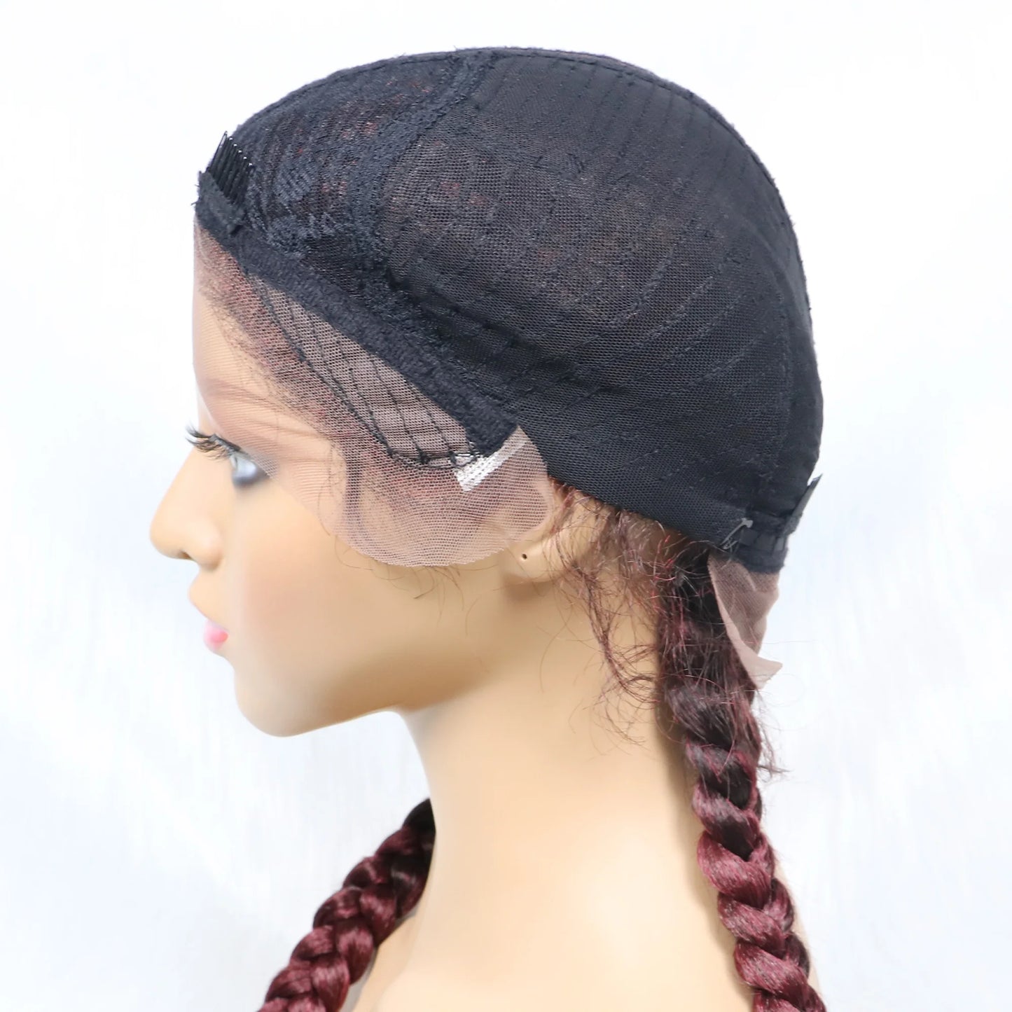 36 Inches Long Lace Front Synthetic Braided Wigs With Baby Hair - Various Colors Available