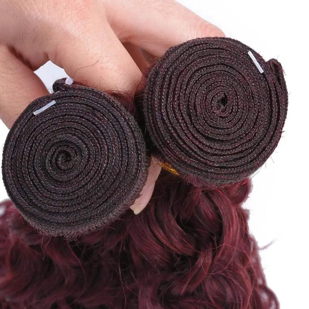 Deep Wave Burgundy 99J Unprocessed Brazilian Virgin Human Hair Bundles