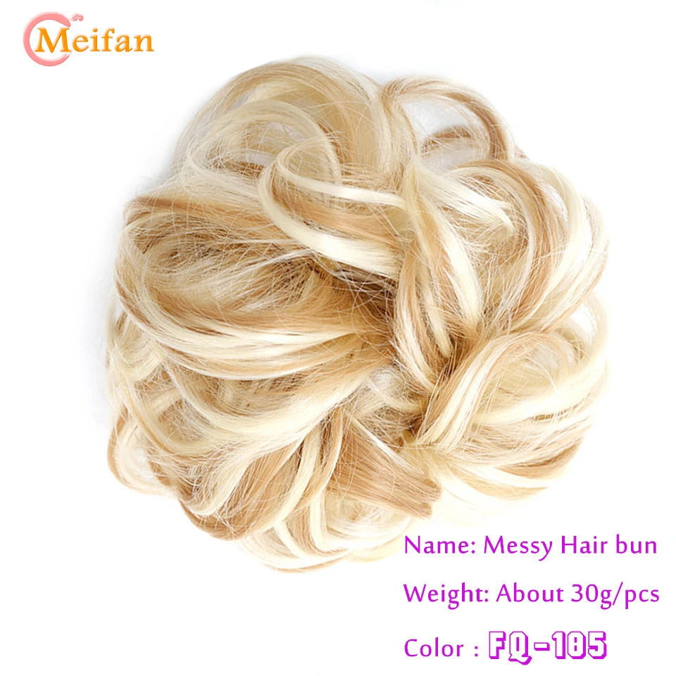 Synthetic Hair Bun with Elastic Band or Clip On - Various Options Available