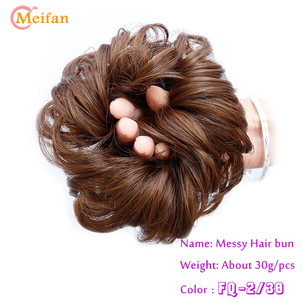 Synthetic Hair Bun with Elastic Band or Clip On - Various Options Available