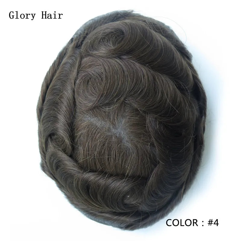 Indian Human Hair Thin Skin Hair Prosthesis 0.12 - 0.14 mm Toupee/Replacement Unit - Various Options Available