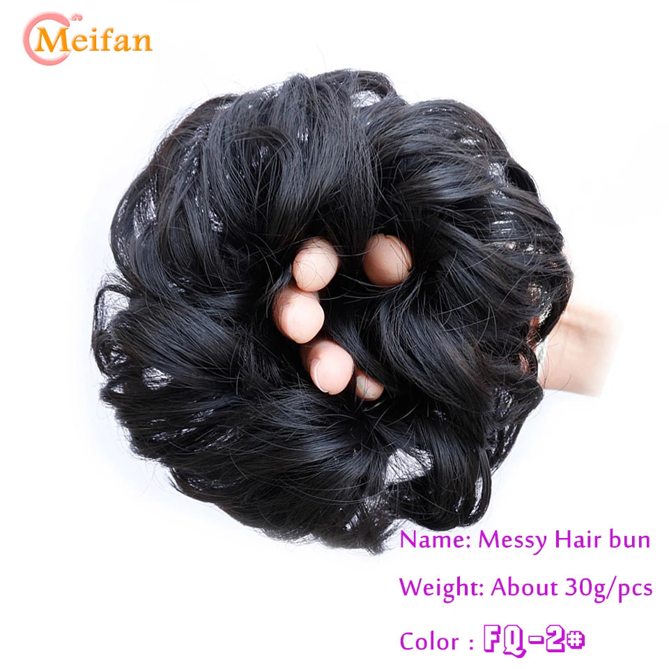 Synthetic Hair Bun with Elastic Band or Clip On - Various Options Available