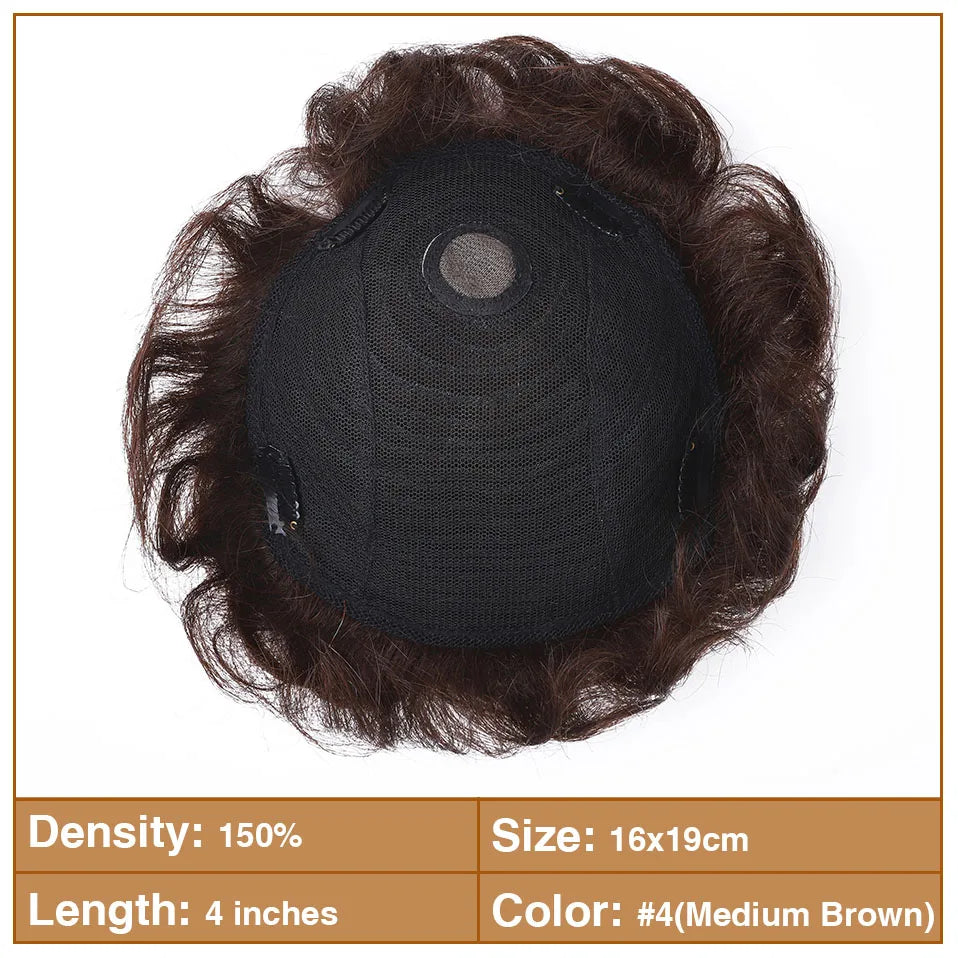 Men Toupee 16x19cm, 4Inch Human Hair Capillary Prothesis Clip In Replacement Systems - Various Options Available