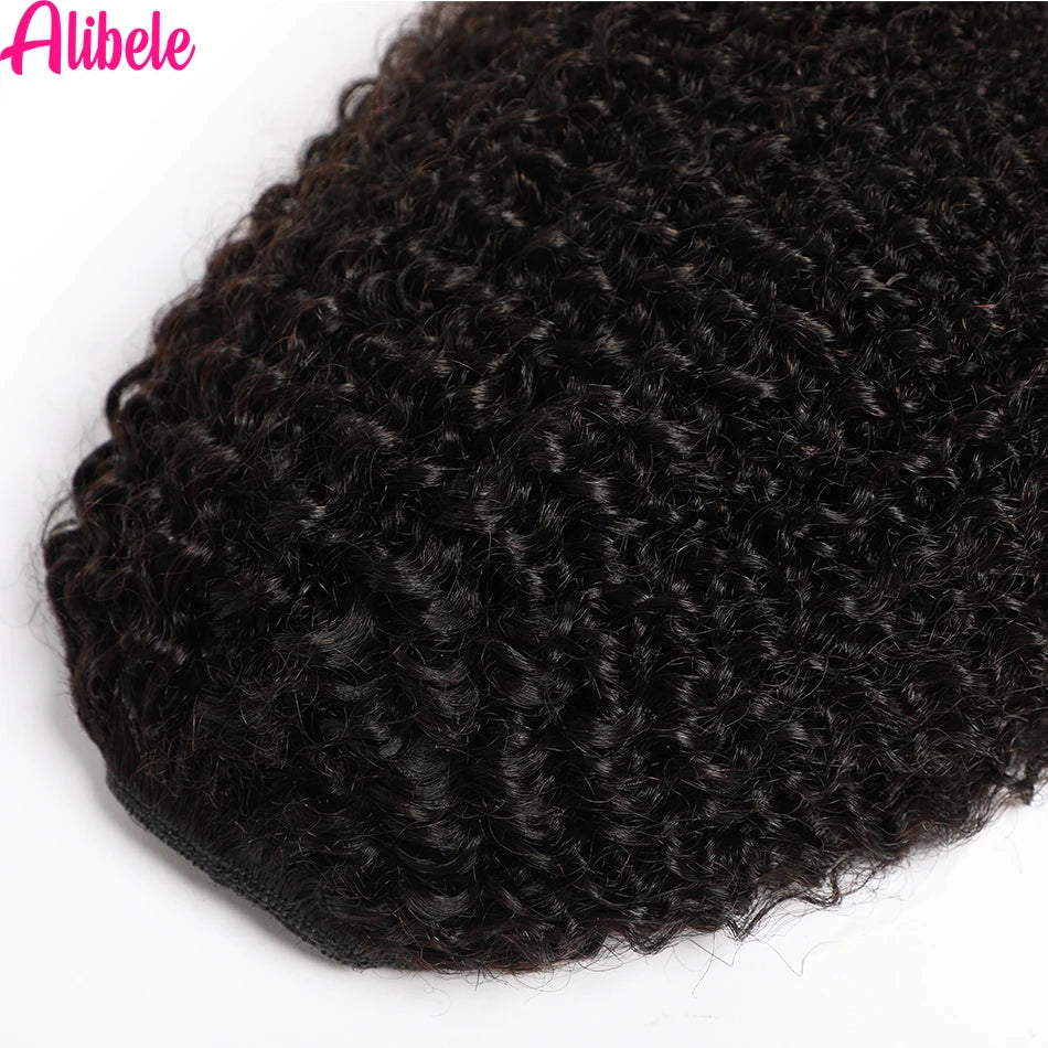 Afro Kinky Curly Drawstring Human Hair Ponytail