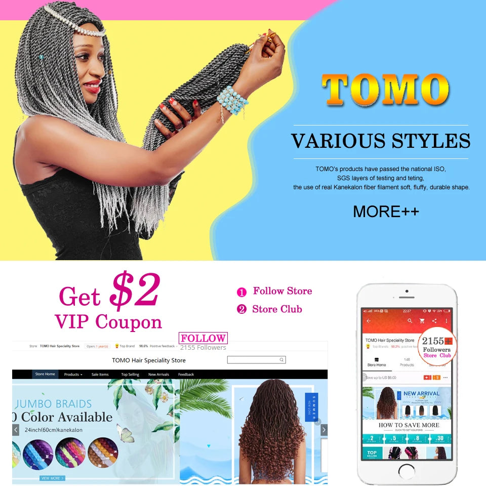 Senegalese Twist Synthetic Crochet Braided Hair - Various Colors Available