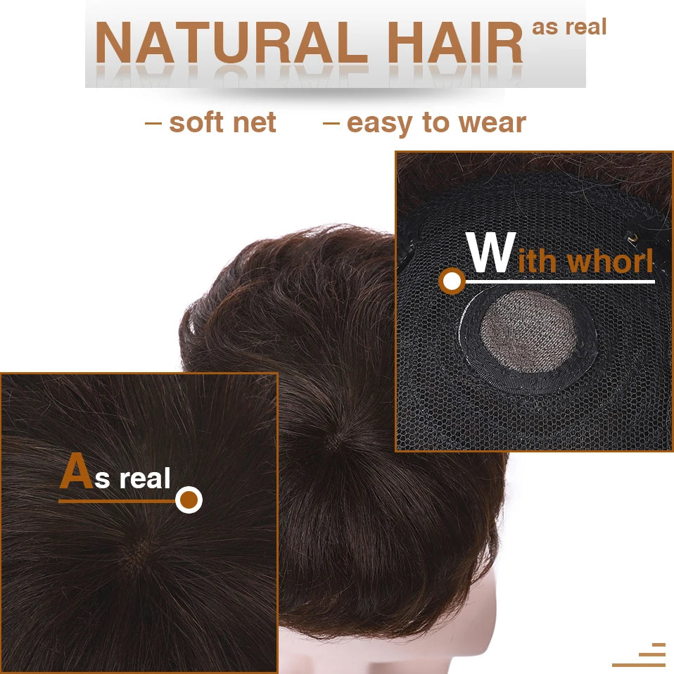 Men Toupee 16x19cm, 4Inch Human Hair Capillary Prothesis Clip In Replacement Systems - Various Options Available