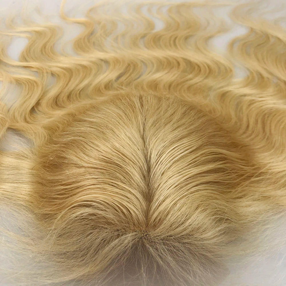 Blonde Body Wave Silk Silicone Silk Lace Closure Remy Human Hair